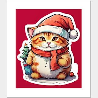 Christmas Cat, Merry Christmas, Cute Kitty, Adorable Kitten, Funny Christmas Posters and Art